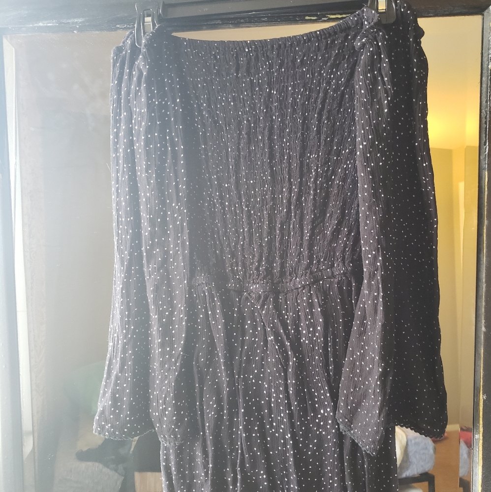 Black Polka Dot Strapless Romper